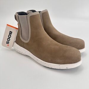 Bogs Taupe Cypress Chelsea Nano-Composite Safety Toe Boots Women’s Size 8.5